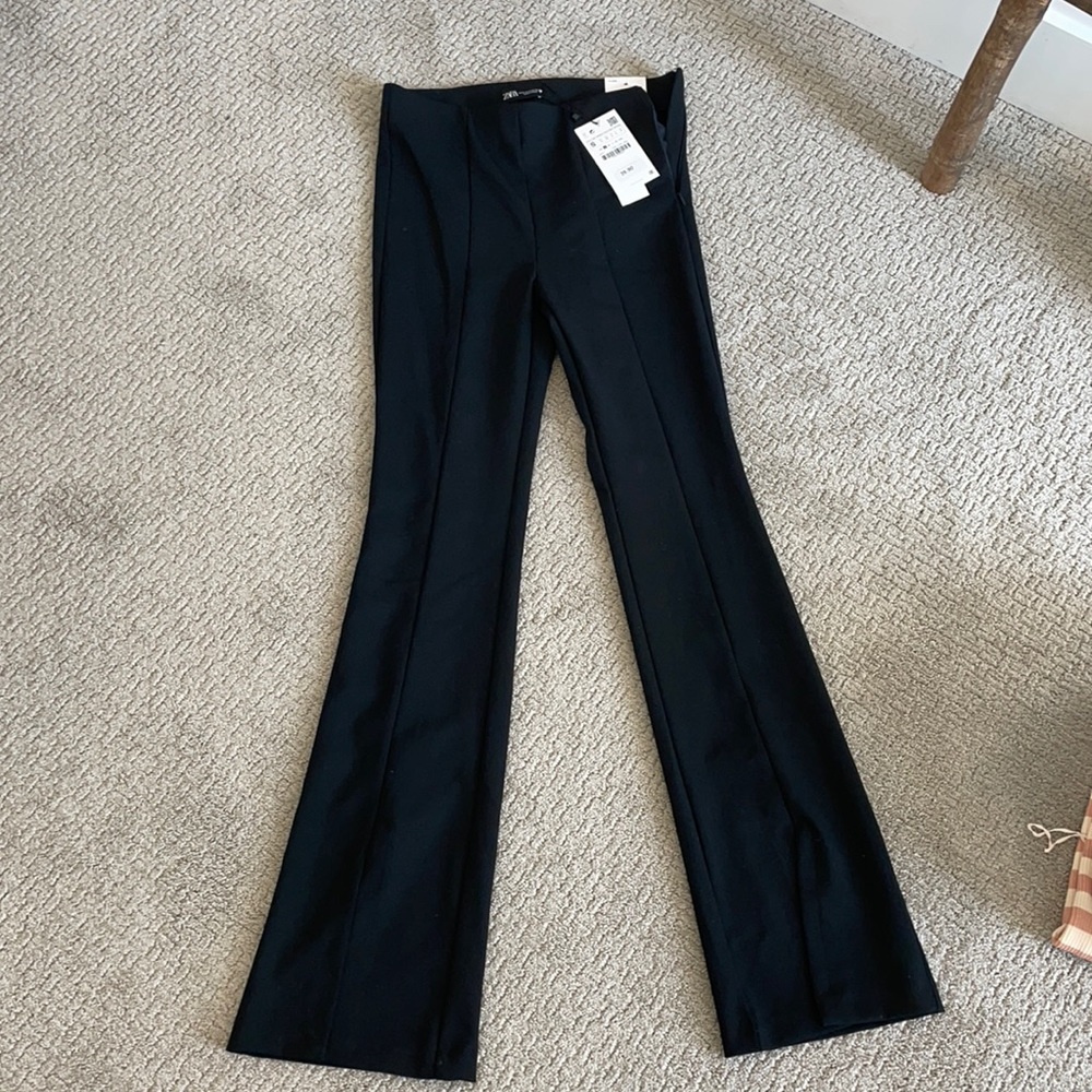 zara flare pants with slit